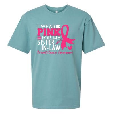 I Wear Pink For My Sister In Law Breast Cancer Awareness Sueded Cloud Jersey T-Shirt