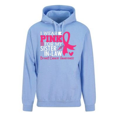 I Wear Pink For My Sister In Law Breast Cancer Awareness Unisex Surf Hoodie