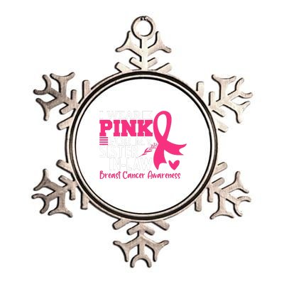 I Wear Pink For My Sister In Law Breast Cancer Awareness Metallic Star Ornament