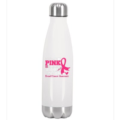 I Wear Pink For My Sister In Law Breast Cancer Awareness Stainless Steel Insulated Water Bottle