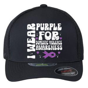 I Wear Purple Domestic Violence Awareness Flexfit Unipanel Trucker Cap