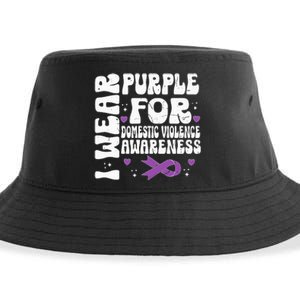 I Wear Purple Domestic Violence Awareness Sustainable Bucket Hat