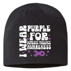 I Wear Purple Domestic Violence Awareness Sustainable Beanie