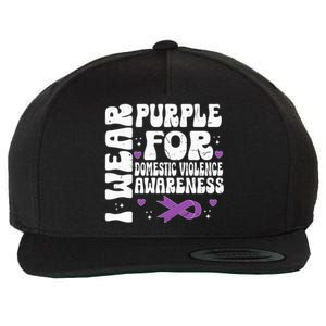 I Wear Purple Domestic Violence Awareness Wool Snapback Cap