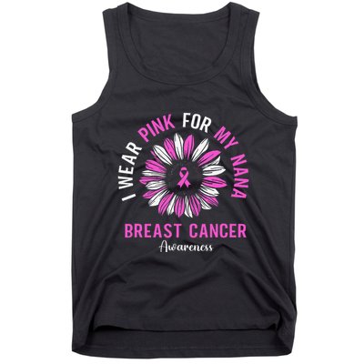 I Wear Pin.K For My Nana Breast Cancer Awareness Sunflower Tank Top