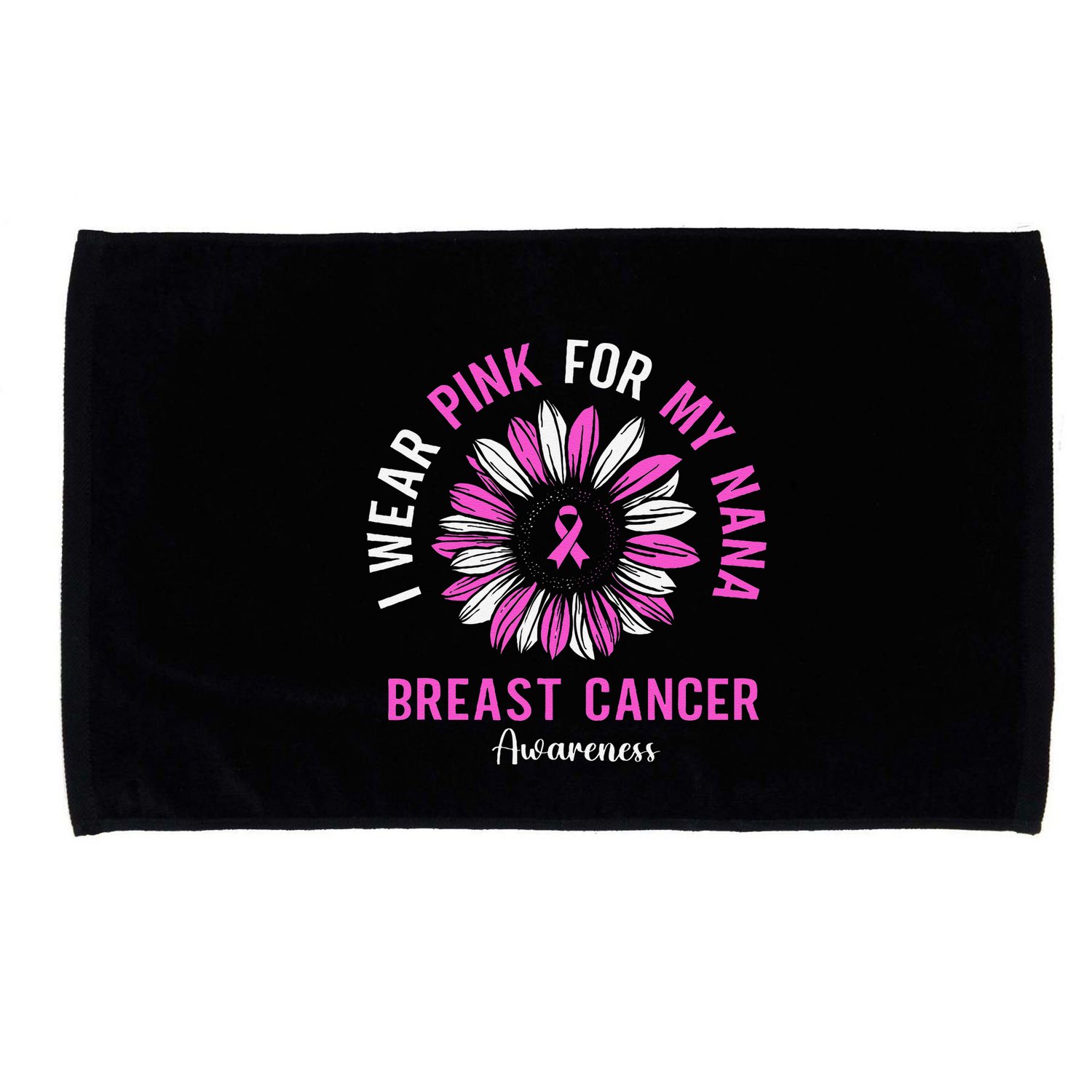 I Wear Pin.K For My Nana Breast Cancer Awareness Sunflower Microfiber Hand Towel