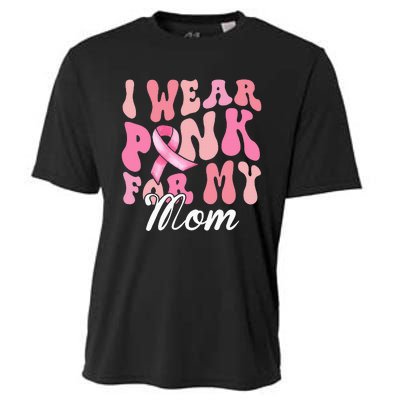 I Wear Pink My Mom Breast Cancer Awareness Support Team Cooling Performance Crew T-Shirt