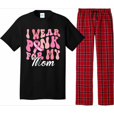 I Wear Pink My Mom Breast Cancer Awareness Support Team Pajama Set