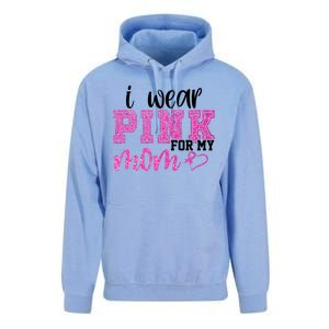 I Wear Pink For My Mom Breast Cancer Awareness Unisex Surf Hoodie