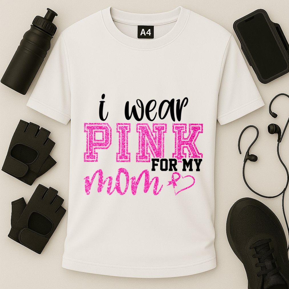 I Wear Pink For My Mom Breast Cancer Awareness Cooling Performance Crew T-Shirt