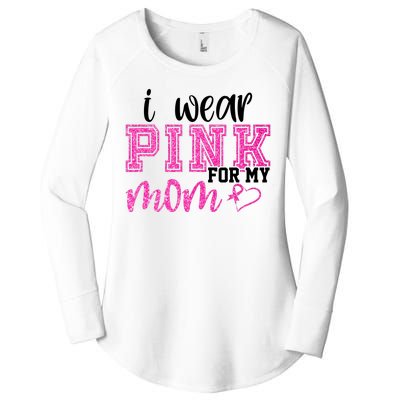 I Wear Pink For My Mom Breast Cancer Awareness Women's Perfect Tri Tunic Long Sleeve Shirt