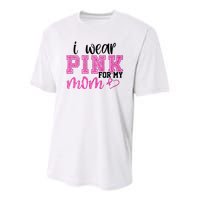 I Wear Pink For My Mom Breast Cancer Awareness Youth Performance Sprint T-Shirt