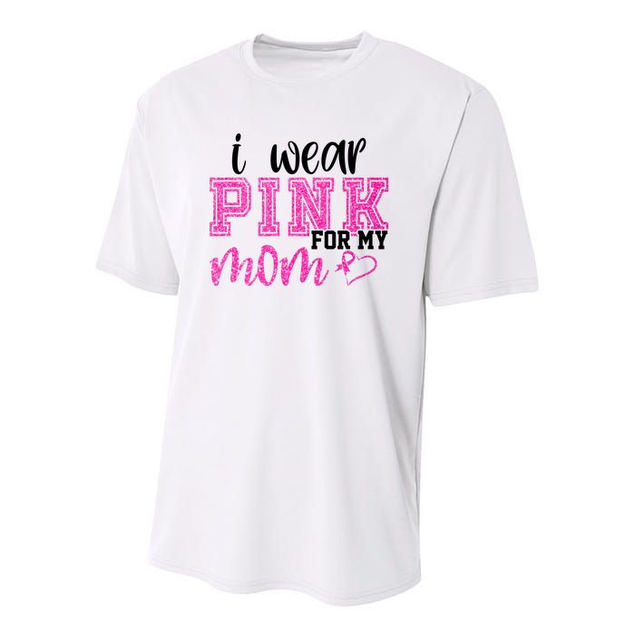 I Wear Pink For My Mom Breast Cancer Awareness Youth Performance Sprint T-Shirt