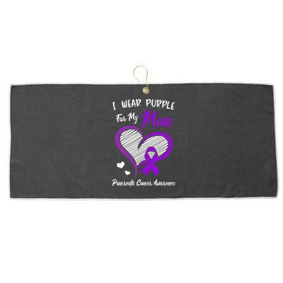 I Wear Purple For My Mom Pancreatic Cancer Awareness Cute Large Microfiber Waffle Golf Towel