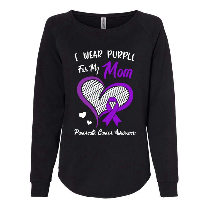 I Wear Purple For My Mom Pancreatic Cancer Awareness Cute Womens California Wash Sweatshirt