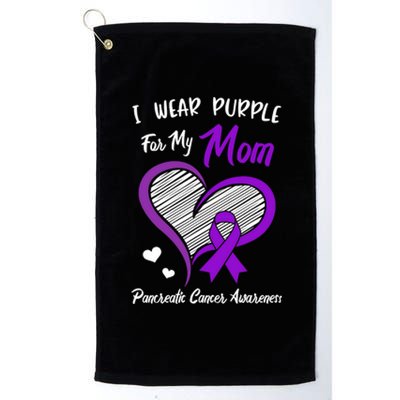 I Wear Purple For My Mom Pancreatic Cancer Awareness Cute Platinum Collection Golf Towel