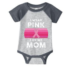 I Wear Pink For My Mom Breast Cancer Awareness Women Kids Infant Baby Jersey Bodysuit