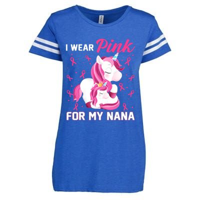 I Wear Pink For My Nana Breast Cancer Awareness Unicorn Enza Ladies Jersey Football T-Shirt