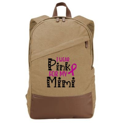 I Wear Pink For My Mimi Breast Cancer Awareness Cotton Canvas Backpack