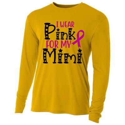 I Wear Pink For My Mimi Breast Cancer Awareness Cooling Performance Long Sleeve Crew