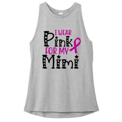 I Wear Pink For My Mimi Breast Cancer Awareness Ladies PosiCharge Tri-Blend Wicking Tank