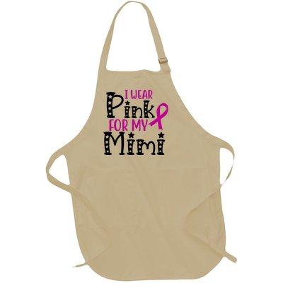 I Wear Pink For My Mimi Breast Cancer Awareness Full-Length Apron With Pockets