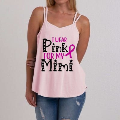 I Wear Pink For My Mimi Breast Cancer Awareness Women's Strappy Tank