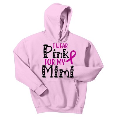 I Wear Pink For My Mimi Breast Cancer Awareness Kids Hoodie