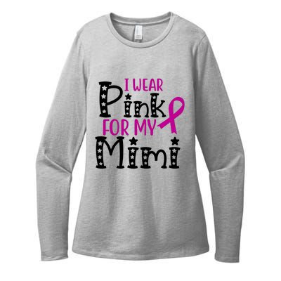 I Wear Pink For My Mimi Breast Cancer Awareness Womens CVC Long Sleeve Shirt