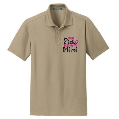 I Wear Pink For My Mimi Breast Cancer Awareness Dry Zone Grid Polo