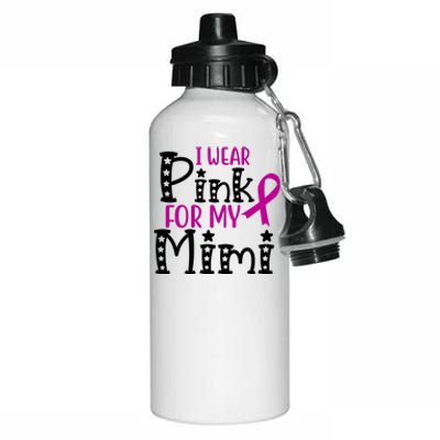 I Wear Pink For My Mimi Breast Cancer Awareness Aluminum Water Bottle