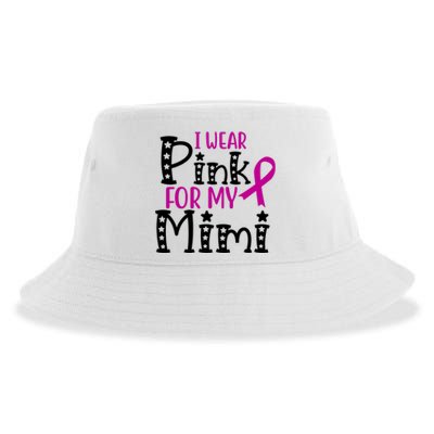 I Wear Pink For My Mimi Breast Cancer Awareness Sustainable Bucket Hat