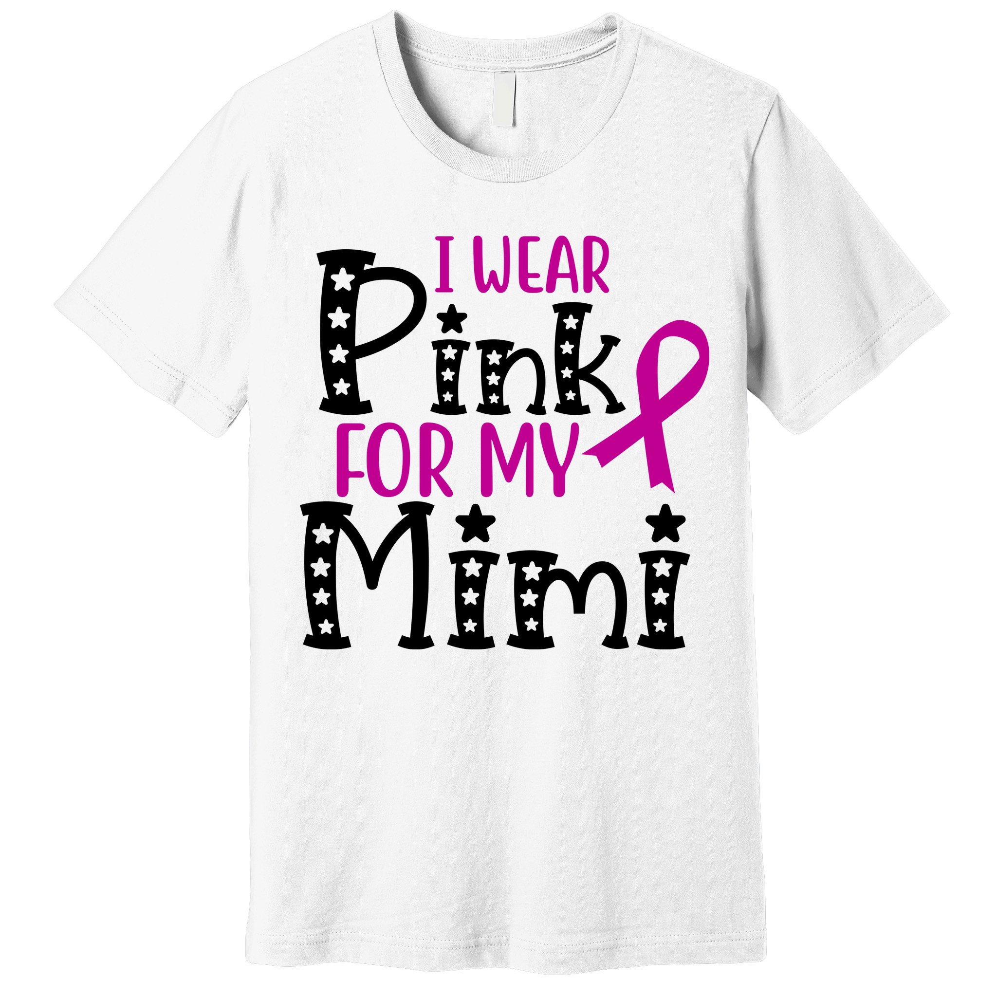 I Wear Pink For My Mimi Breast Cancer Awareness Premium T-Shirt