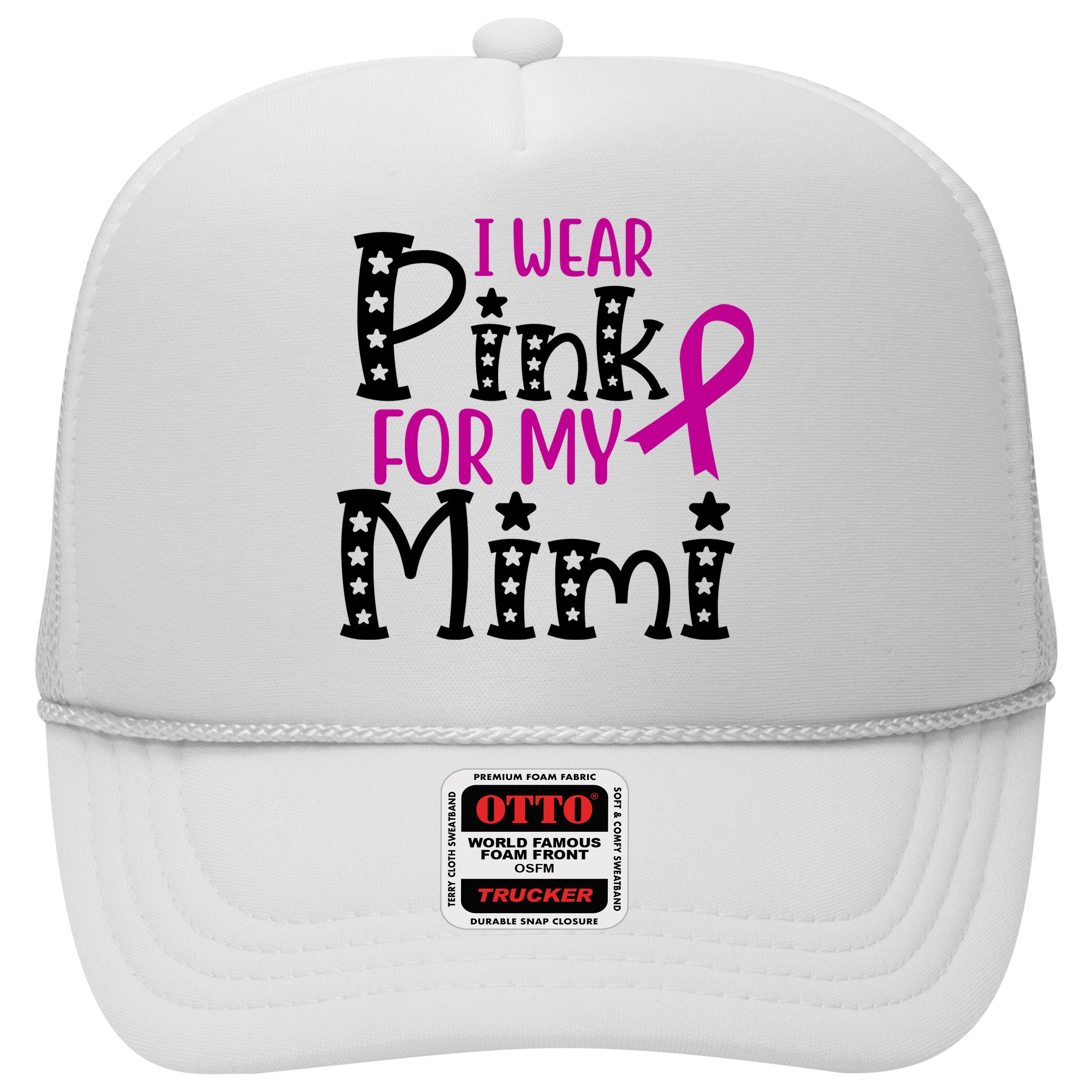 I Wear Pink For My Mimi Breast Cancer Awareness Trucker Hat