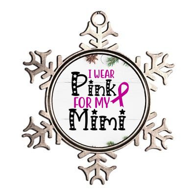 I Wear Pink For My Mimi Breast Cancer Awareness Metallic Star Ornament