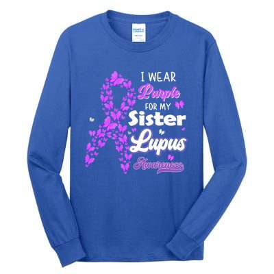 I Wear Purple For My Sister Lupus Awareness Great Gift Tall Long Sleeve T-Shirt