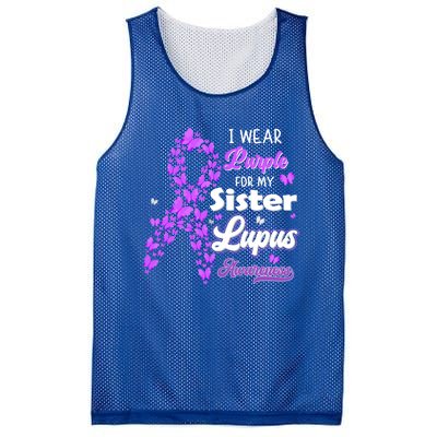 I Wear Purple For My Sister Lupus Awareness Great Gift Mesh Reversible Basketball Jersey Tank