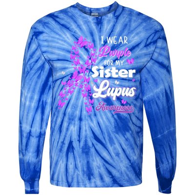 I Wear Purple For My Sister Lupus Awareness Great Gift Tie-Dye Long Sleeve Shirt