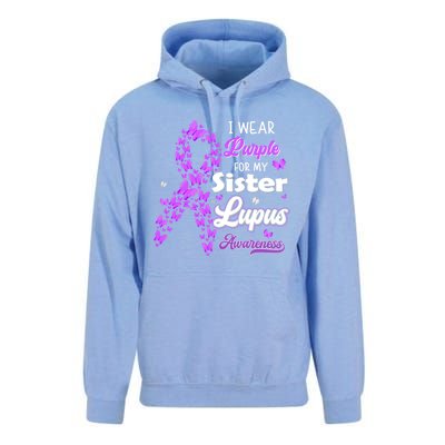 I Wear Purple For My Sister Lupus Awareness Great Gift Unisex Surf Hoodie