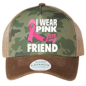 I Wear Pink For My Friend Breast Cancer Awareness Legacy Tie Dye Trucker Hat