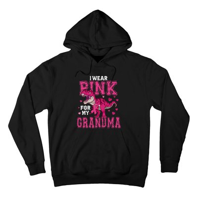 I Wear Pink For My Grandma Dinosaur Breast Cancer Awareness Hoodie