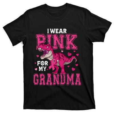 I Wear Pink For My Grandma Dinosaur Breast Cancer Awareness T-Shirt