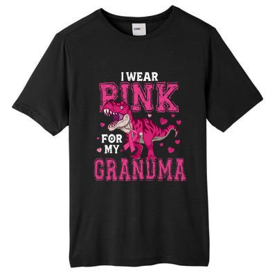 I Wear Pink For My Grandma Dinosaur Breast Cancer Awareness Tall Fusion ChromaSoft Performance T-Shirt