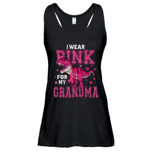 I Wear Pink For My Grandma Dinosaur Breast Cancer Awareness Ladies Essential Flowy Tank