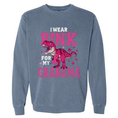 I Wear Pink For My Grandma Dinosaur Breast Cancer Awareness Garment-Dyed Sweatshirt