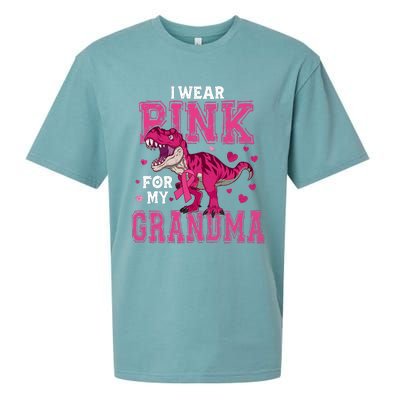 I Wear Pink For My Grandma Dinosaur Breast Cancer Awareness Sueded Cloud Jersey T-Shirt