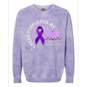 I Wear Purple For My Mom Pancreatic Cancer Awareness Colorblast Crewneck Sweatshirt