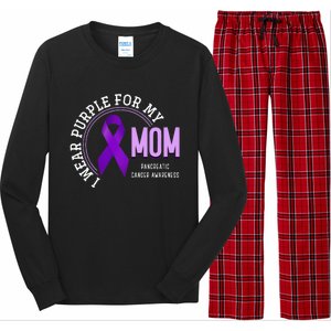 I Wear Purple For My Mom Pancreatic Cancer Awareness Long Sleeve Pajama Set