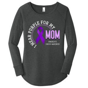 I Wear Purple For My Mom Pancreatic Cancer Awareness Women's Perfect Tri Tunic Long Sleeve Shirt