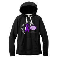 I Wear Purple For My Mom Pancreatic Cancer Awareness Women's Fleece Hoodie